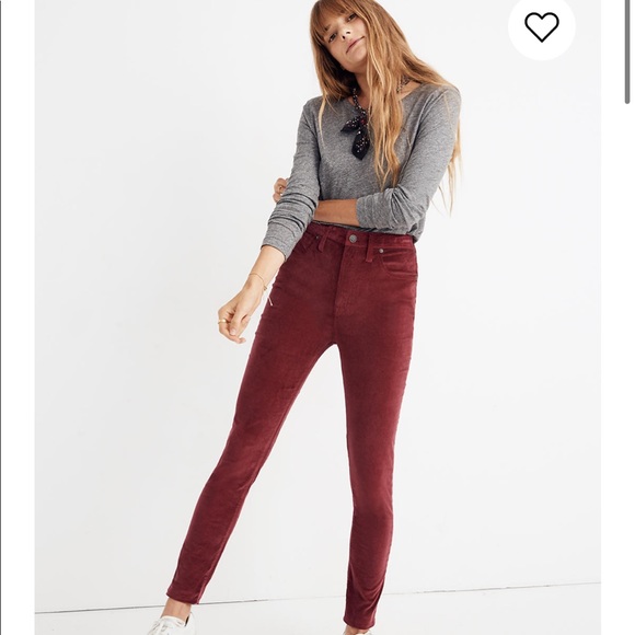NWT Madewell Stretch Velvet Jeans - Picture 2 of 5